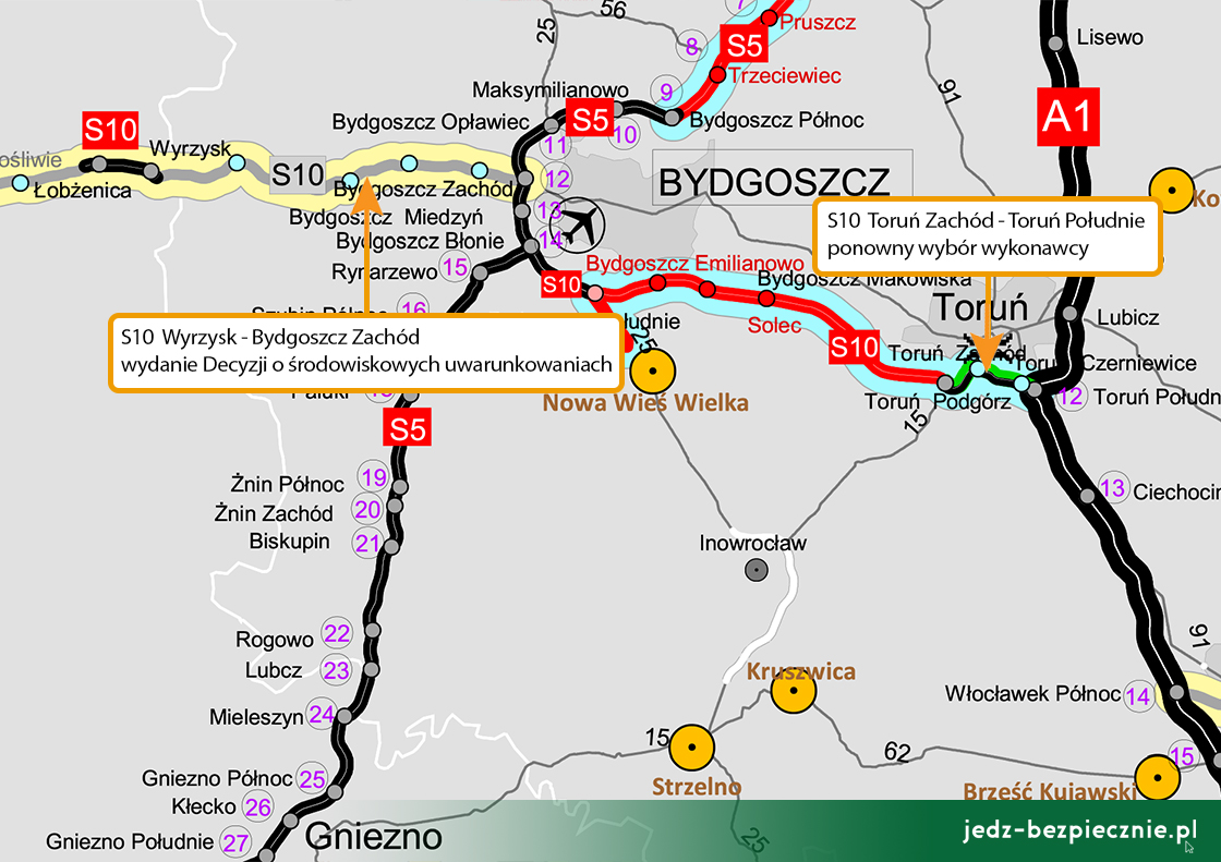 Polskie drogi - droga ekspresowa S10 - Wyrzysk - Bydgoszcz i obwodnica Torunia